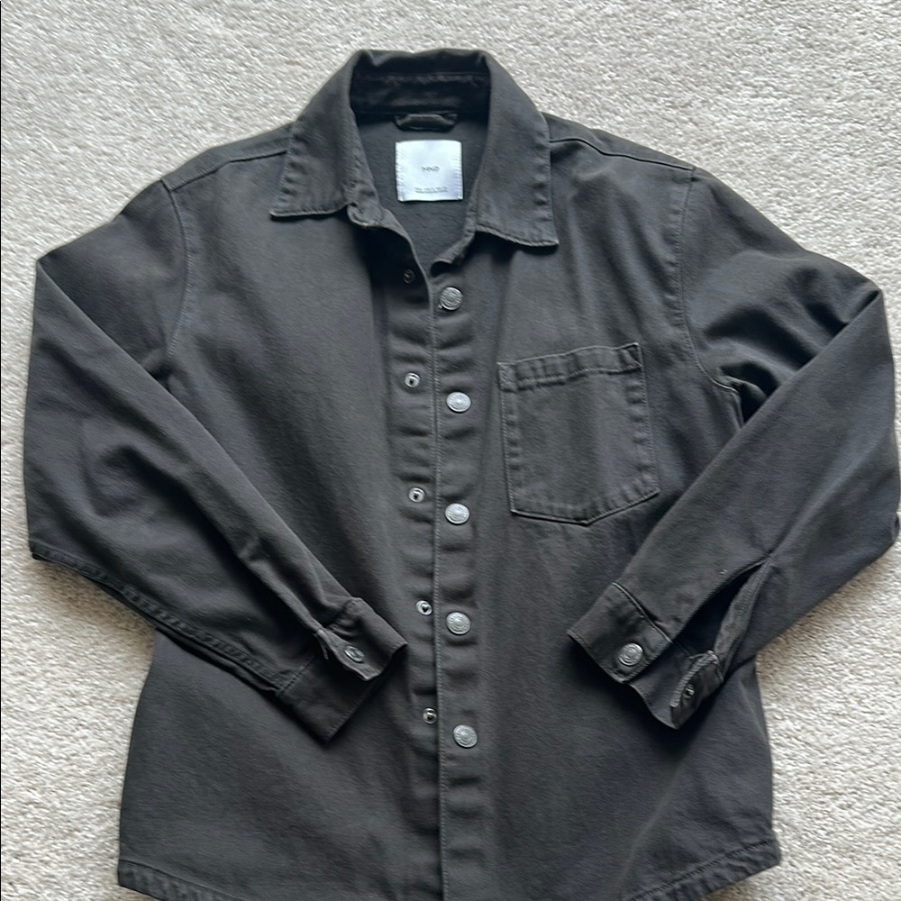 Men's MNG Black Button-Up Shirt